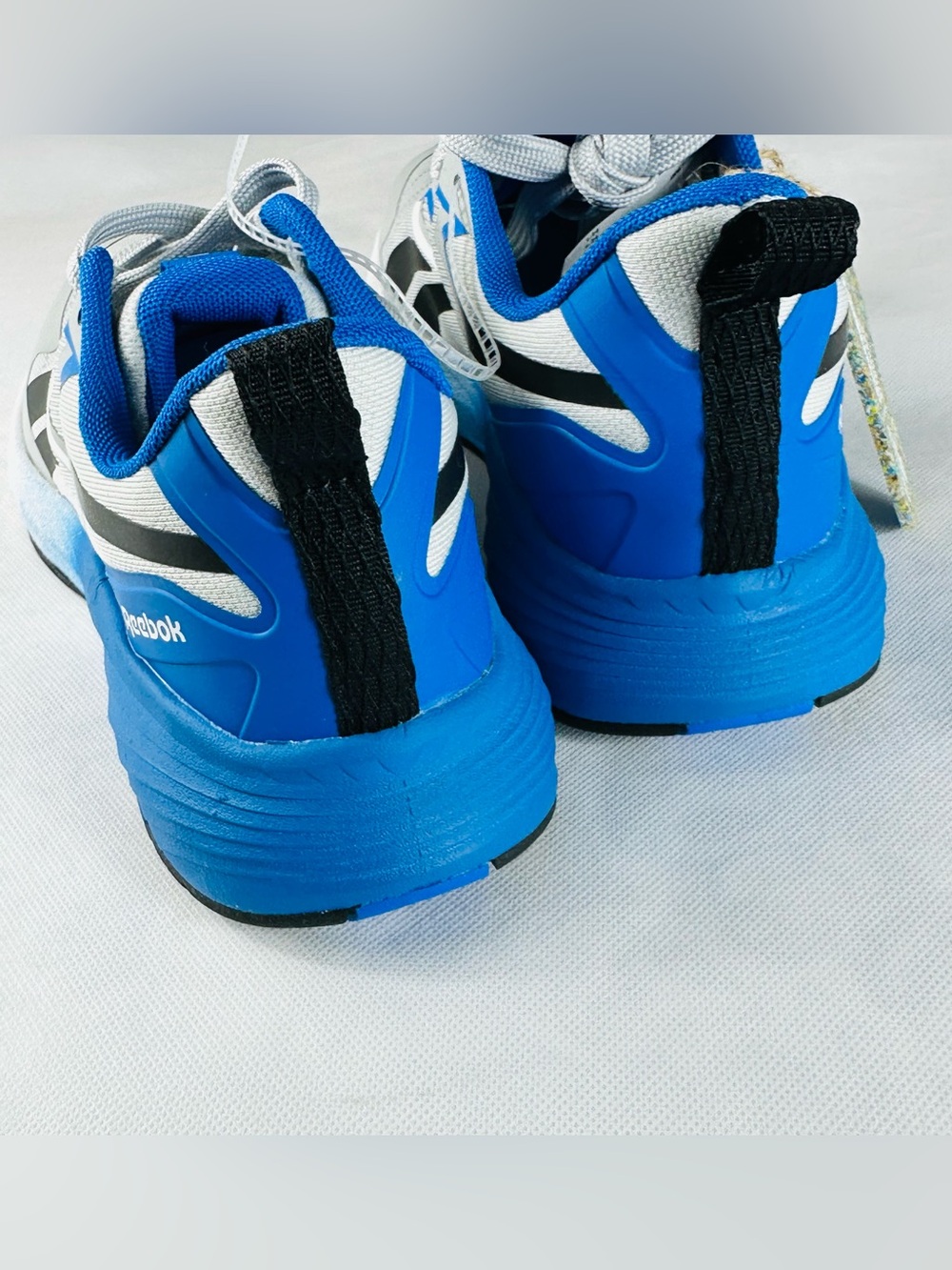 Reebox Men's Light Gray and Blue Athletic Running Shoes - Picture 2 of 11
